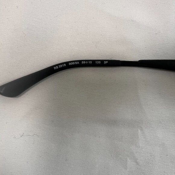 Ray-Ban RB3519-006/9A Matte Black Aviator Polarized Lens Sunglasses - Picture 3 of 4